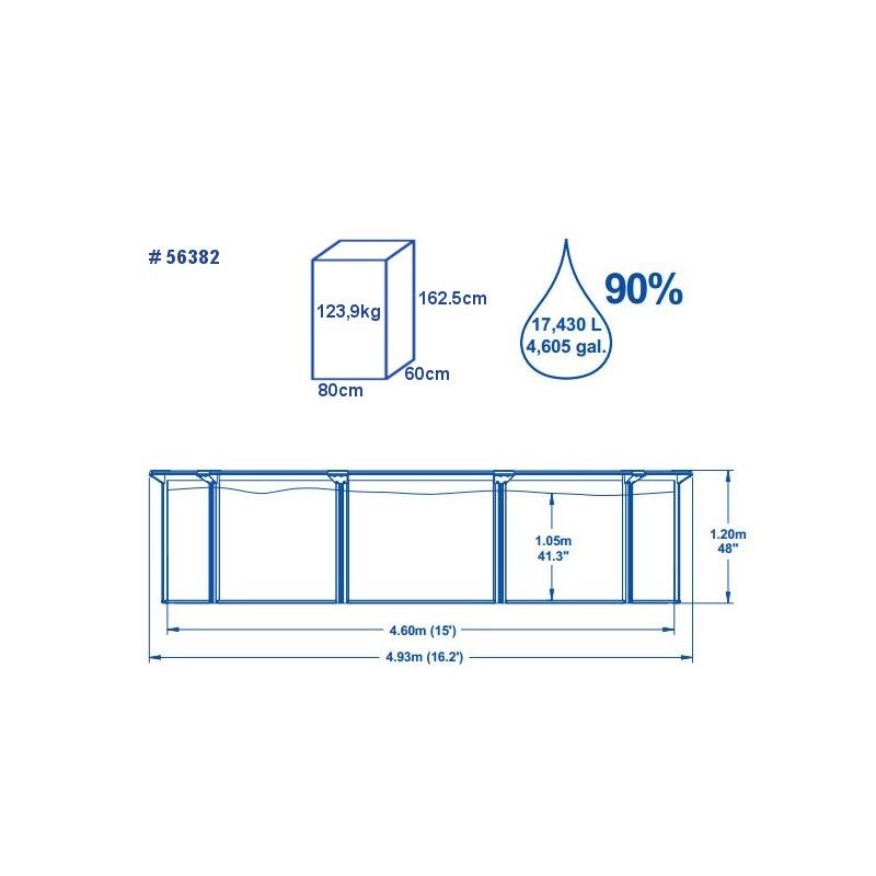 Стальной бассейн Hydrium Pool Set 460х120см, 17430л, фил.-насос 3028л/ч, лестница, подстилка
