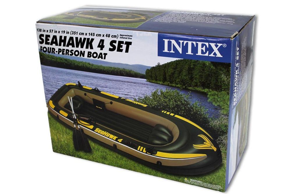 Надувная лодка "Seahawk 4" 351х145х48см, алюм.вёсла 137см, насос 68614, до 480кг