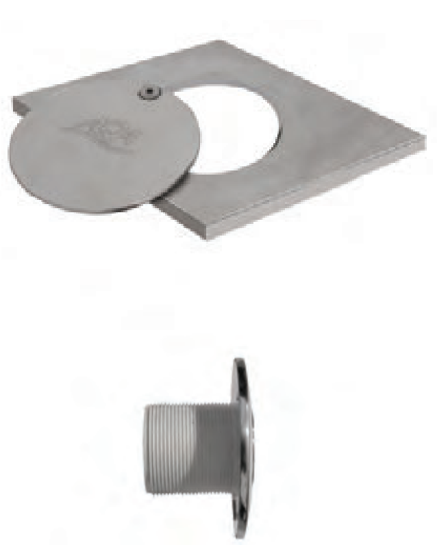 Лицевая часть 118х118мм форсунки подключения пылесоса для A038, нерж.ст.316L AQA-TI-CBALF